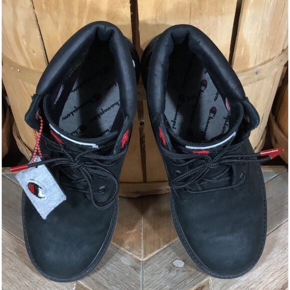 Timberland x Champion 6-Inch Premium Black Leather Waterproof Boots Women Size 6 - Picture 11 of 14